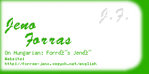 jeno forras business card